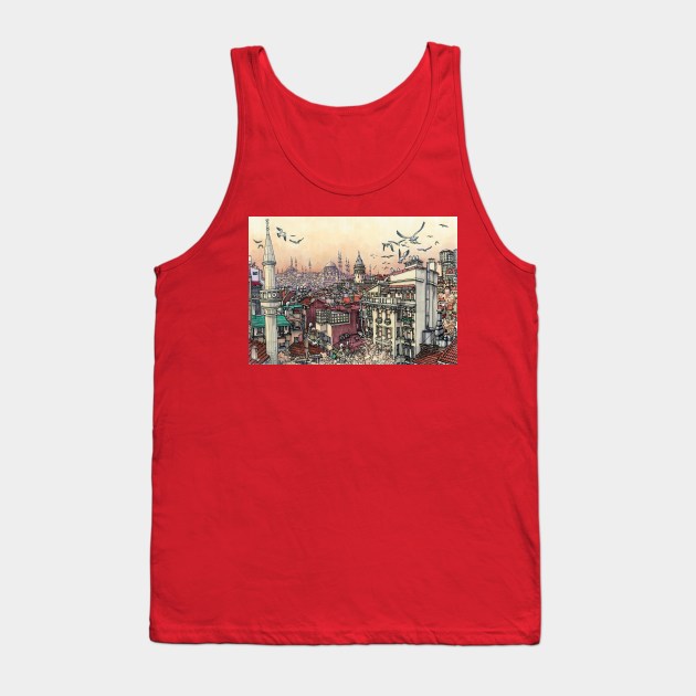 Istanbul sunrise (1) Tank Top by maxwellillustration